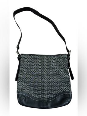 Y2K Coach Signature Jacquard Crossbody Shoulder Bag